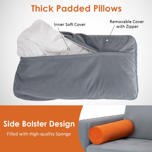 Costway Modular L-shaped Sectional Sofa with Reversible Chaise & 2 USB Ports Ash Grey