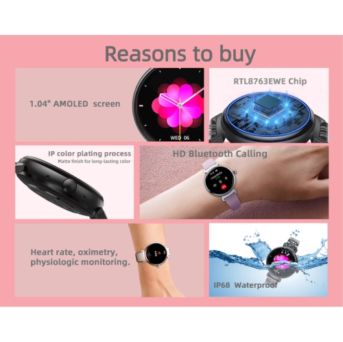 ISPEKTRUM Smartini Mini Smart Watch, 1" HD Screen Bluetooth Calls & Text, Multiple Sports Mode Fitness Tracker Heart Rate & BP Monitor Works with