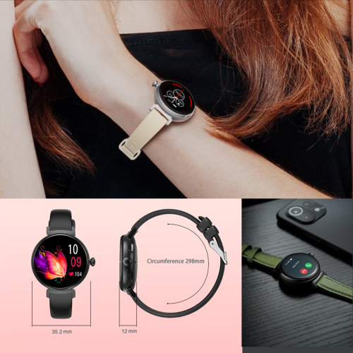 ISPEKTRUM Smartini Mini Smart Watch, 1" HD Screen Bluetooth Calls & Text, Multiple Sports Mode Fitness Tracker Heart Rate & BP Monitor Works with