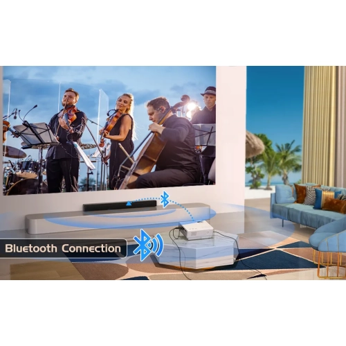 2023 Projector with 100'' Screen - Mini Bluetooth Projector, 9500 Lumens, 1080P Full HD for Outdoor Movies - Compatible with TV Stick, Video Games,