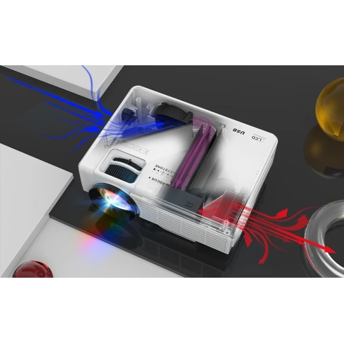 2023 Projector with 100'' Screen - Mini Bluetooth Projector, 9500 Lumens, 1080P Full HD for Outdoor Movies - Compatible with TV Stick, Video Games,