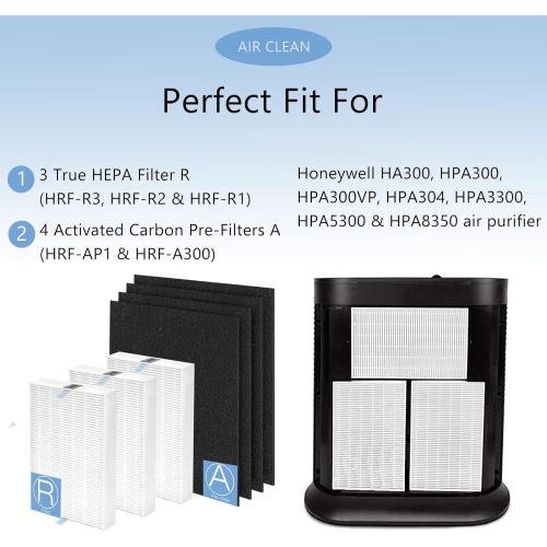 Filtres de rechange HPA300 compatibles avec les modèles HA300, HPA300, HPA300VP, HPA304, HPA3300 de Honeywell purificateur d'air HPA5300 et HPA8350,