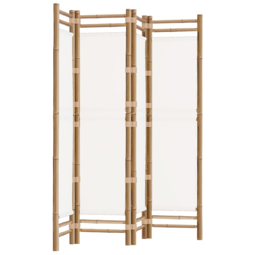 VIDAXL  Folding 4-Panel Room Divider 160 Cm Bamboo And Canvas