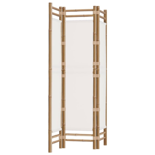 vidaXL Folding 3-Panel Room Divider 120 cm Bamboo and Canvas