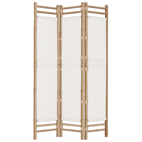 vidaXL Folding 3-Panel Room Divider 120 cm Bamboo and Canvas