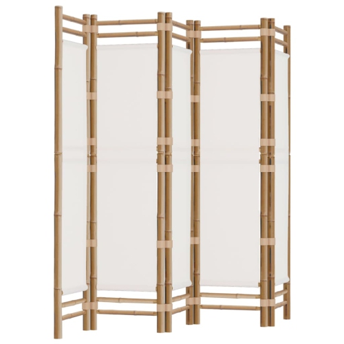 VIDAXL  Folding 5-Panel Room Divider 200 Cm Bamboo And Canvas