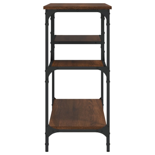 vidaXL Console Table with Shelves Brown Oak 100x35x75 cm
