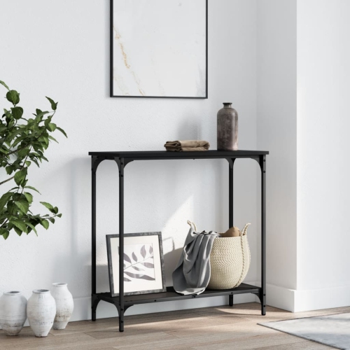 vidaXL Console Table Black 75x30.5x75 cm Engineered Wood