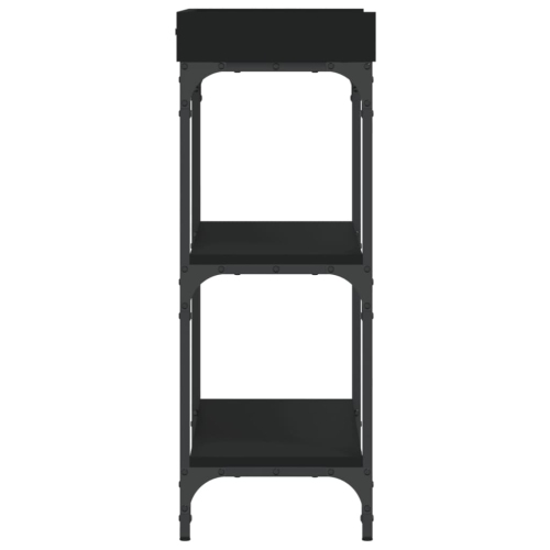vidaXL Console Table with Shelves Black 75x30x80 cm