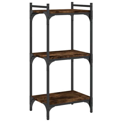 VIDAXL  Bookcase 3-Tier Smoked Oak 40X30X86 Cm Engineered Wood