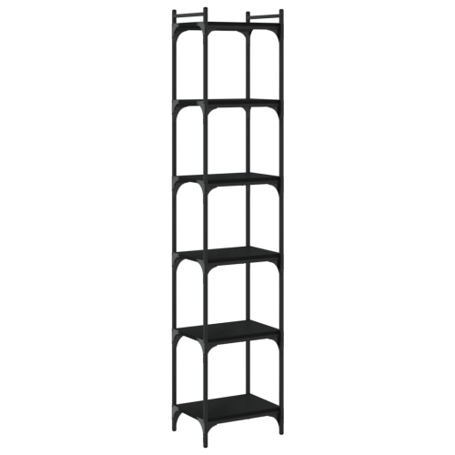 VIDAXL  Bookcase 6-Tier 40X30X188 Cm Engineered Wood In Black