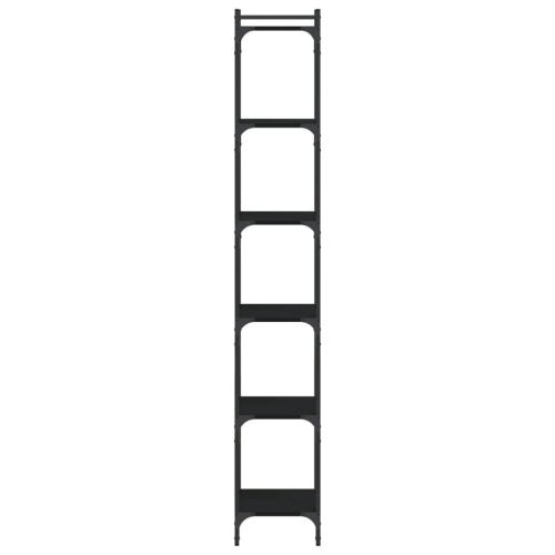 vidaXL Bookcase 6-Tier Black 40x30x188 cm Engineered Wood