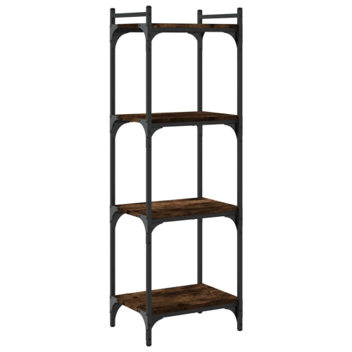 vidaXL Bookcase 4-Tier Smoked Oak 40x30x120 cm Engineered Wood