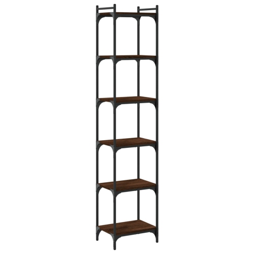 VIDAXL  Bookcase 6-Tier Oak 40X30X188 Cm Engineered Wood In Brown
