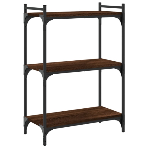 vidaXL Bookcase 3-Tier Brown Oak 60x30x86 cm Engineered Wood