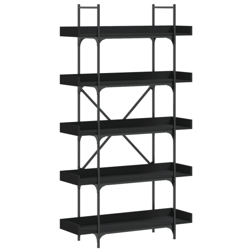 VIDAXL  Bookcase 5-Tier 100X33X180.5 Cm Engineered Wood In Black
