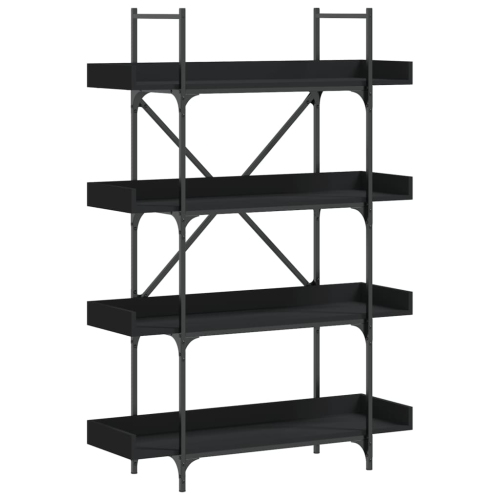 VIDAXL  Bookcase 4-Tier 100X33X145.5 Cm Engineered Wood In Black