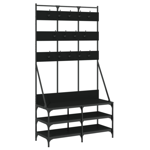 VIDAXL  Clothes Rack With Shoe Storage Black 100X40X184 Cm