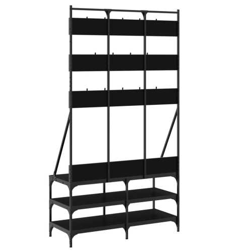 vidaXL Clothes Rack with Shoe Storage Black 100x40x184 cm
