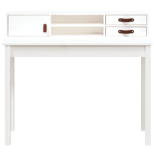 vidaXL Desk White 110x50x93 cm Solid Wood Pine