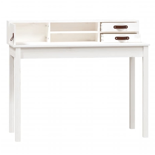 vidaXL Desk White 110x50x93 cm Solid Wood Pine