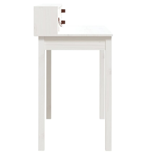 vidaXL Desk White 110x50x93 cm Solid Wood Pine