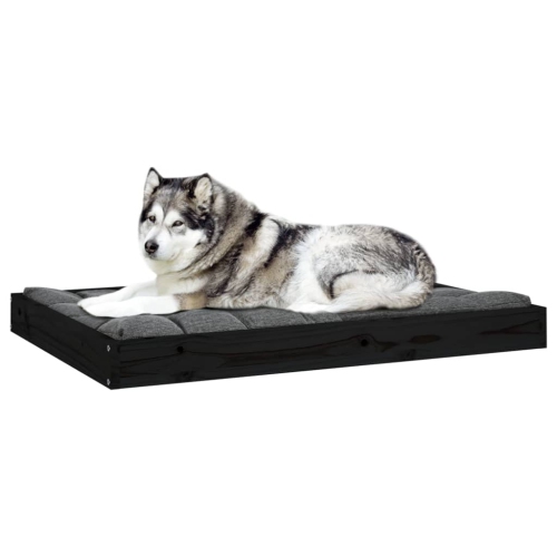 vidaXL Dog Bed Black 101.5x74x9 cm Solid Wood Pine
