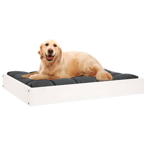 vidaXL Dog Bed White 71.5x54x9 cm Solid Wood Pine