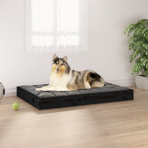 vidaXL Dog Bed Black 91.5x64x9 cm Solid Wood Pine