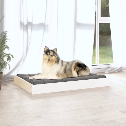 vidaXL Dog Bed White 91.5x64x9 cm Solid Wood Pine