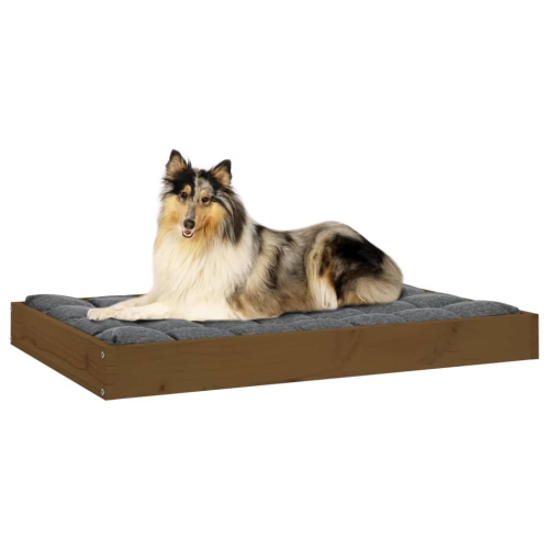 Lit pour chiens vidaXL couleur brun miel 91,5 x 64 x 6 po 9 cm pin massif
