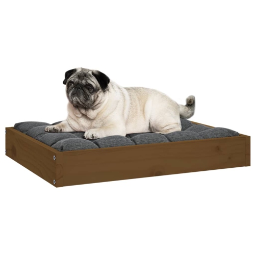 vidaXL Dog Bed Honey Brown 61.5x49x9 cm Solid Wood Pine