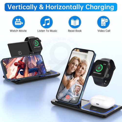Supershield 3-in-1 15W Magnetic Wireless Charger Charging Stand
