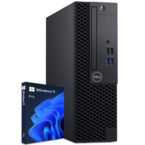 Refurbished - Desktop PC Dell OptiPlex 3070 SFF Business Computer - New 24 inch Monitor (Intel Hexa-Core i5 9th Gen/ 32 GB RAM/ New 1TB NVMe SSD/
