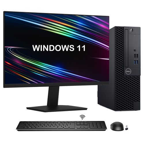 Refurbished - Business Computer Dell OptiPlex 3070 SFF Desktop PC/ Intel Hexa-Core i5 9500 Processor/ 32GB RAM/ 512GB NVMe SSD/ Windows 11 Pro/ New