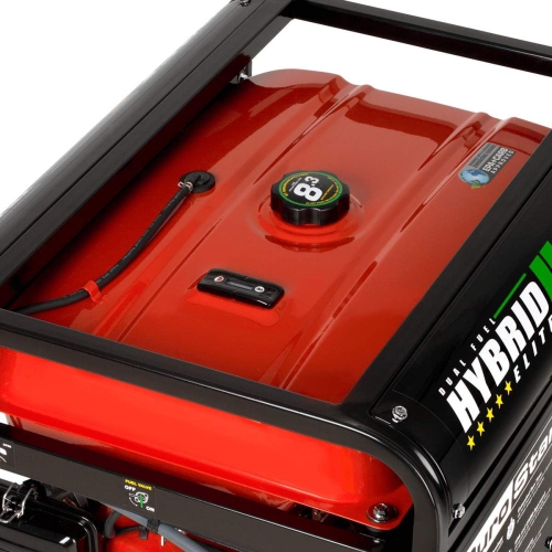 DUROSTAR DS10000EH Dual Fuel Portable Generator - 8000/10000 Watt Electric Start - Home Back Up & RV Ready, Red/Black