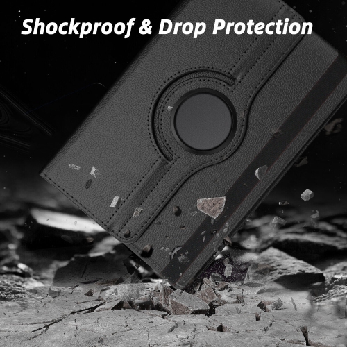 [CS] 360 Rotating PU Leather Tablet Case Smart Cover for Samsung Tablet Tab A11 / A9 8.7", SM-X110 SM-X113, Black