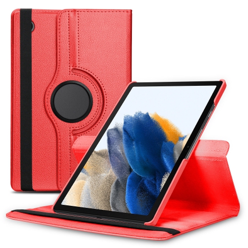 [CS] 360 Rotating PU Leather Tablet Case Smart Cover for Samsung Tablet Tab A11 / A9 8.7", SM-X110 SM-X113, Red