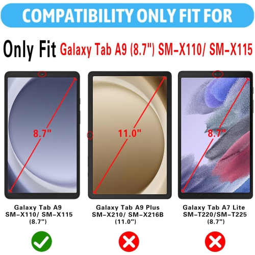 [CSmart] Tempered Glass Screen Protector for Samsung Tablet Tab A9 / A11 8.7", X110 / X133, Case Friendly & Bubble Free