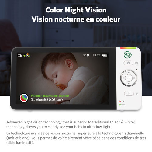 LeapFrog 5.5" Video Wi-Fi Baby Monitor w/ Colour Night Vision, Zoom/Pan/Tilt & 2-Way Audio