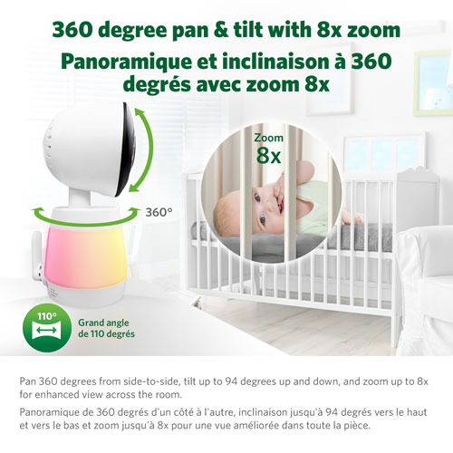 LeapFrog 5.5" Video Wi-Fi Baby Monitor w/ Colour Night Vision, Zoom/Pan/Tilt & 2-Way Audio