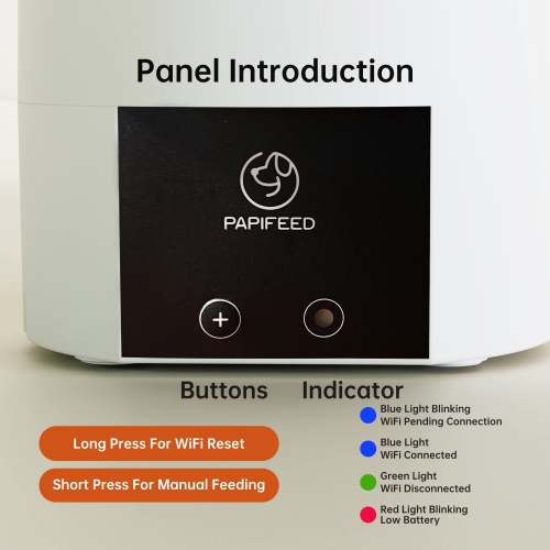 PAPIFEED Automatic Cat Feeders with APP: WiFi Pet Dry Food Dispenser 3L,Timed Auto Pet Feeder Programmable,Up to 10 Feeding Schedule Per Day(12