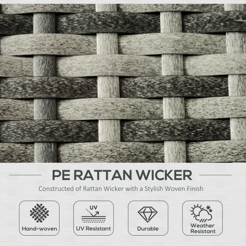 Outsunny 7 Piece Patio Furniture Set, PE Rattan Outdoor Conversation Set with Sectional Sofa, Glass Tabletop, Cushions and Pillows for Garden, Lawn,