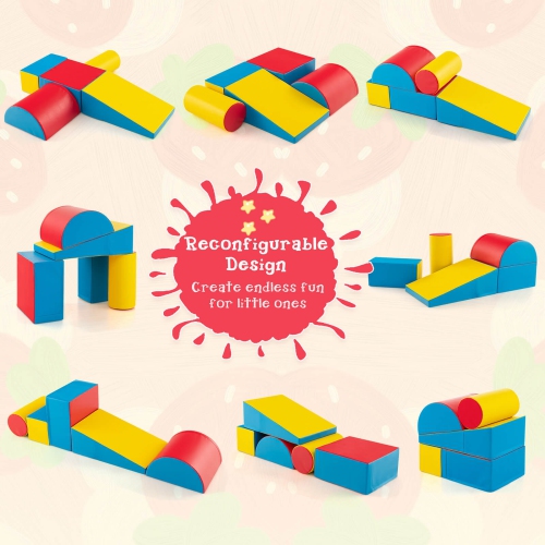 Gymax 5PCS Kids Climb & Crawl Activity Playset Soft Foam Block Toddler Play Structure