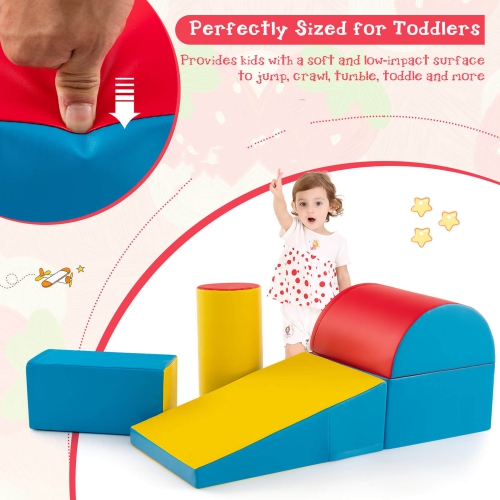 Gymax 5PCS Kids Climb & Crawl Activity Playset Soft Foam Block Toddler Play Structure