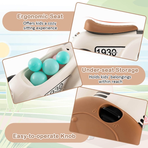 Gymax Retro Kids Ride-on Toy Kids Sit to Stand Vehicle with Working Steering Wheel