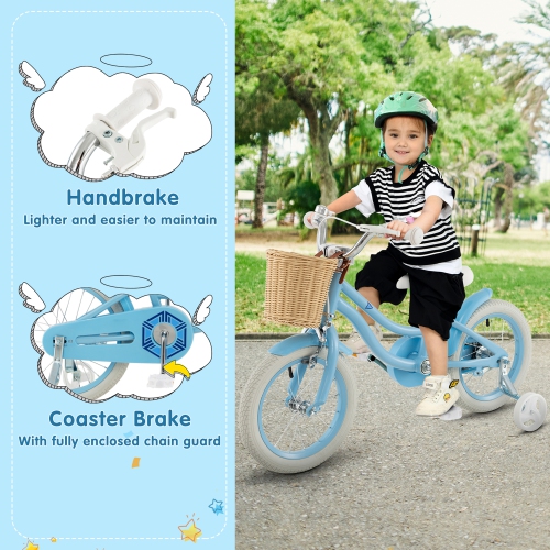 Gymax Retro Style Kids Bike Bicycle w/ Height Adjustable Handlebar & Seat Pink