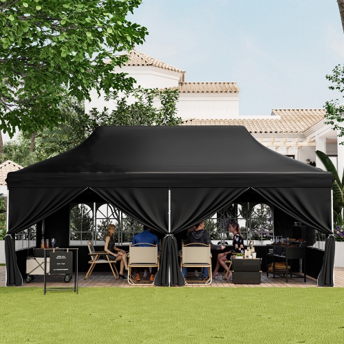 Gymax 10 x 20 FT Canopy w/ 6 Detachable Sidewalls Carrying Bag UPF50+ Sun Protection