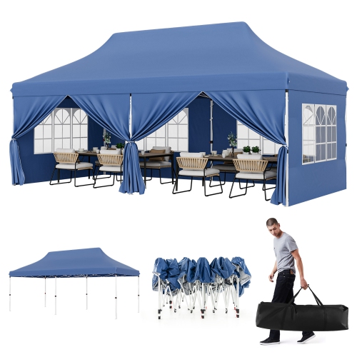 Gymax 10 x 20 FT Canopy w/ 6 Detachable Sidewalls Carrying Bag UPF50+ Sun Protection