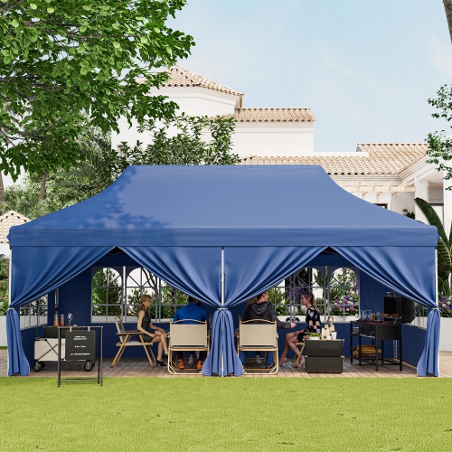 Gymax 10 x 20 FT Canopy w/ 6 Detachable Sidewalls Carrying Bag UPF50+ Sun Protection